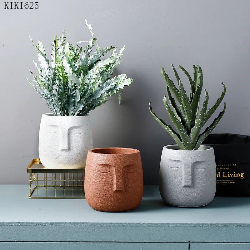 Face Ceramic Flower Pot