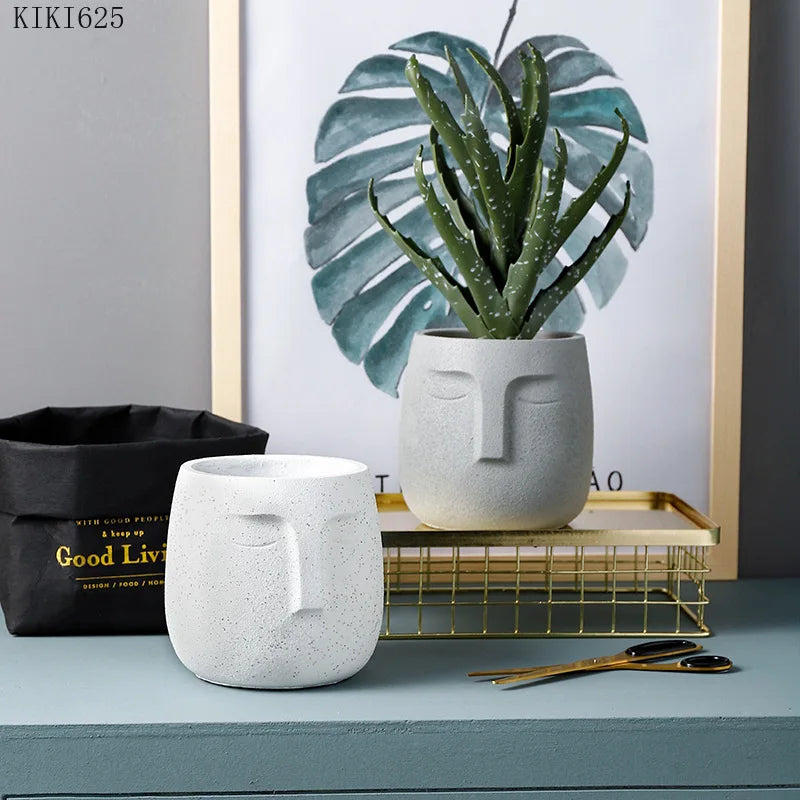 Face Ceramic Flower Pot