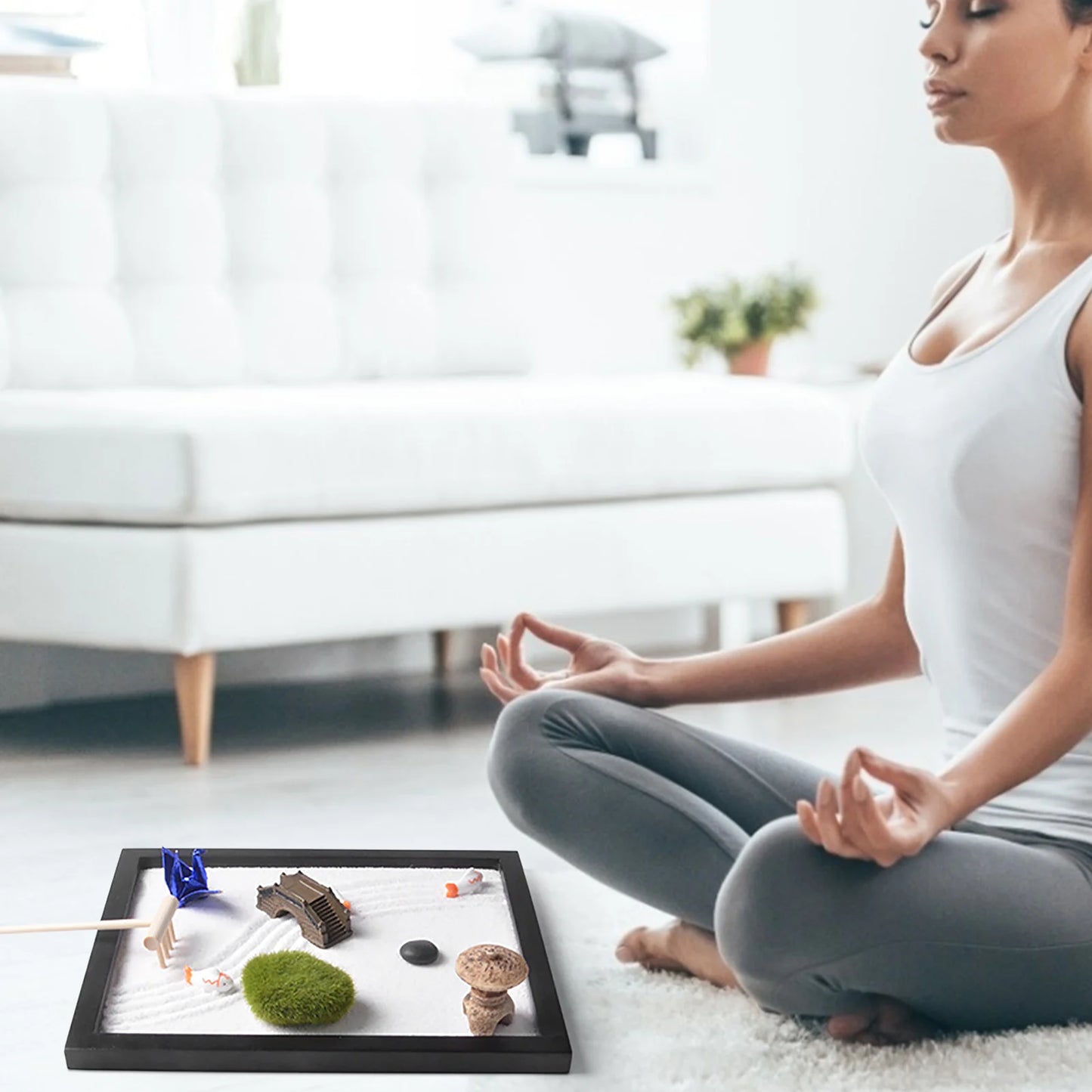 Zen Garden - Tabletop Rock Garden Sandbox For Desktop Meditation