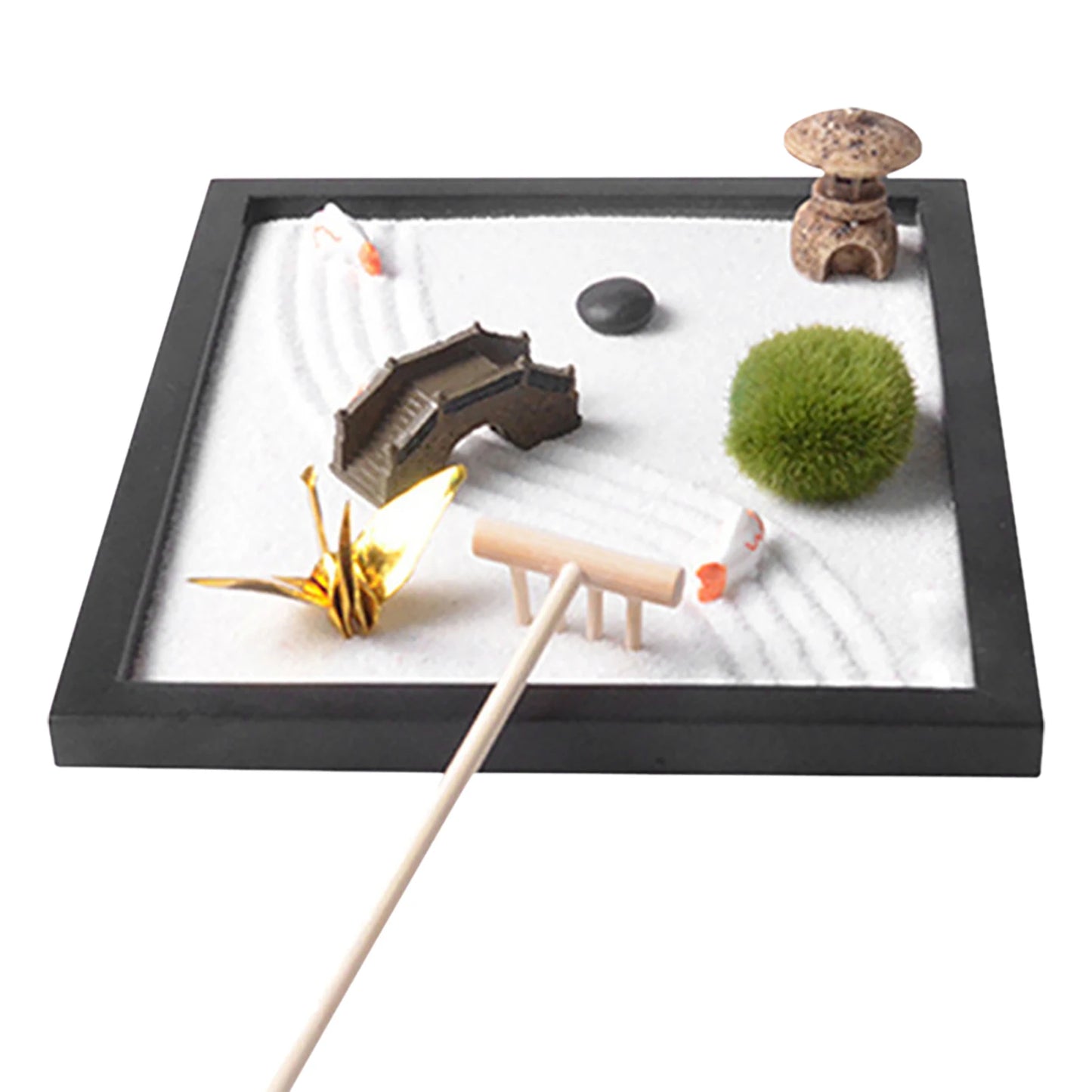 Zen Garden - Tabletop Rock Garden Sandbox For Desktop Meditation