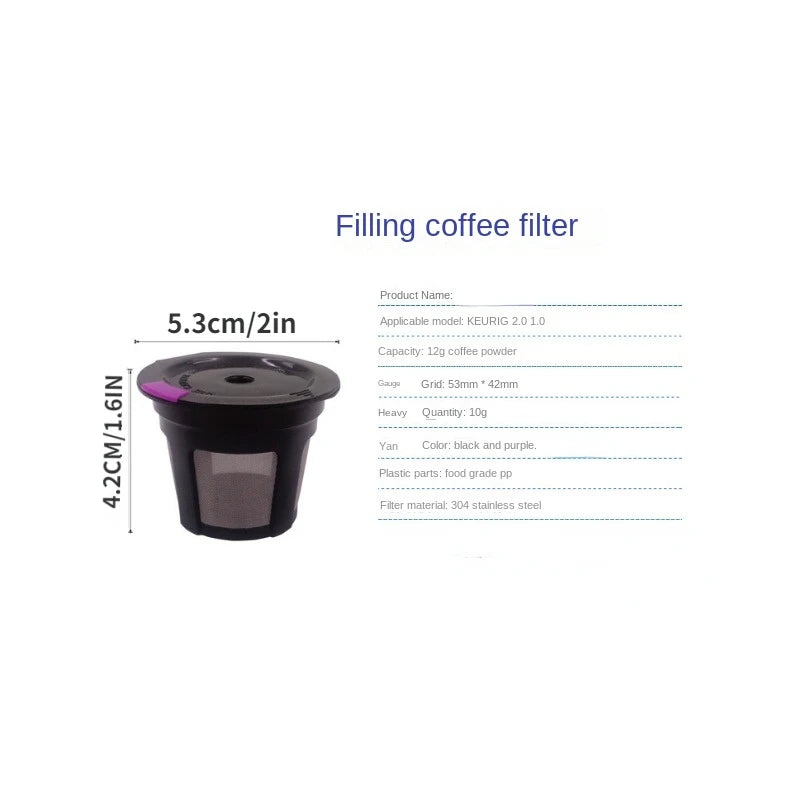 1/4-Piece Reusable K-Cup Coffee Filters with Integrated Mesh Filter Fill for Keurig 2.0 1.0 Mini Plus Select Single Cup Makers