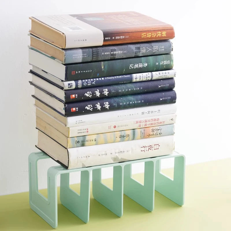 4 Grid Bookend Stand - Bookshelf File Organizer