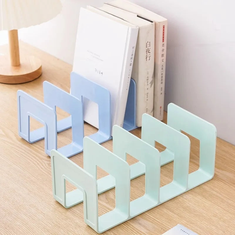 4 Grid Bookend Stand - Bookshelf File Organizer