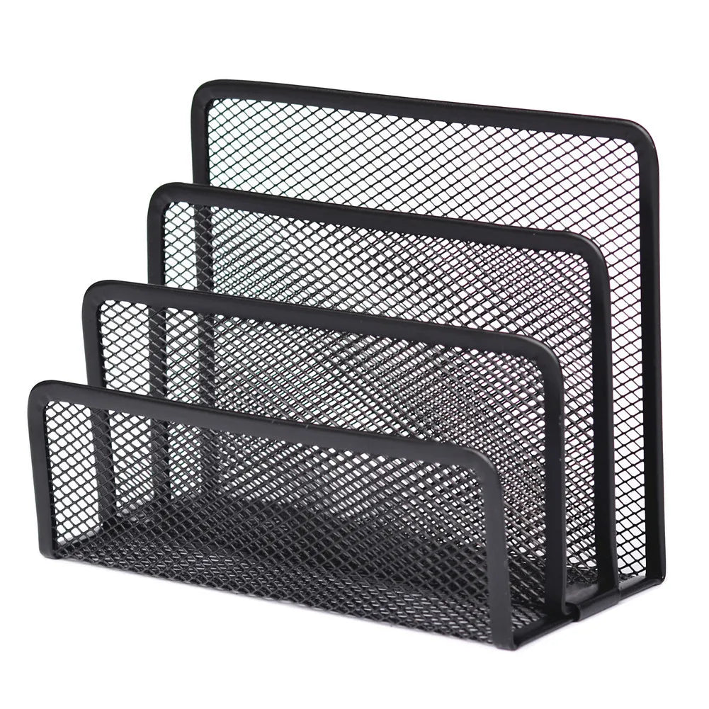 Black Metal Mesh Desk Organizer