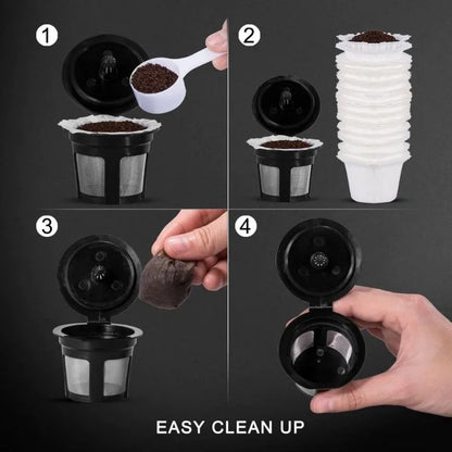 1/4-Piece Reusable K-Cup Coffee Filters with Integrated Mesh Filter Fill for Keurig 2.0 1.0 Mini Plus Select Single Cup Makers