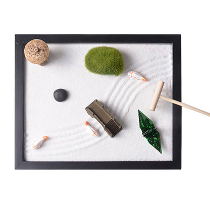 Zen Garden - Tabletop Rock Garden Sandbox For Desktop Meditation